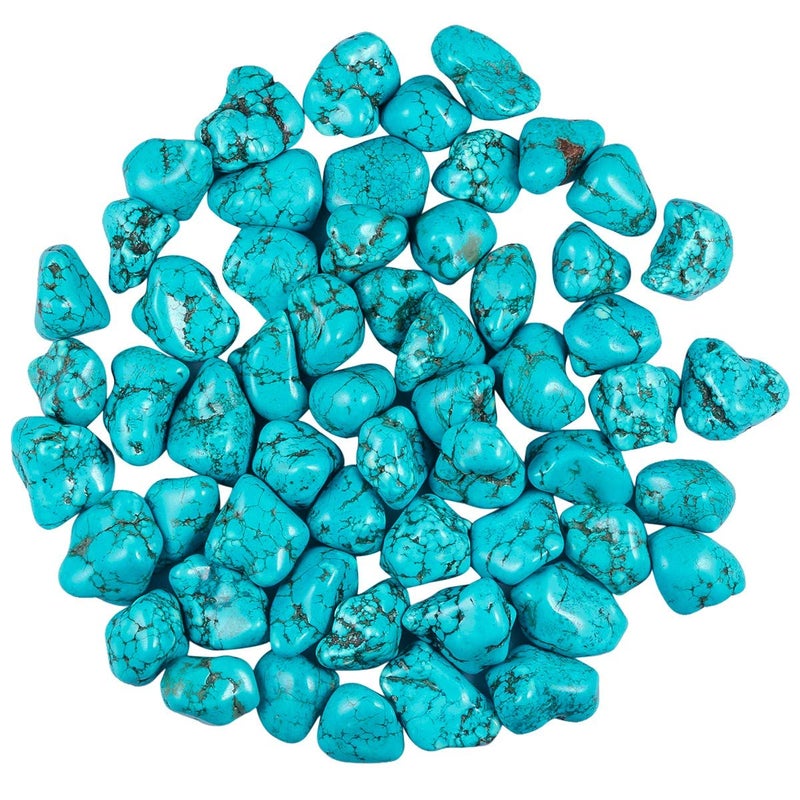 SUNYIK Green Howlite Turquoise Polished Stone, Irregular Tumbled Crystal Point Loose Gemstone for Healing Reiki Jewelry Making Decoration 0.7â€™â€™-1.5â€™â€™ 0.5lb (9-15pcs) - Image 4